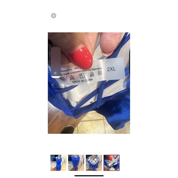 Shein curve one piece Royal Blue slimming swimsuit plus size 2X Matching Skirt - Picture 4 of 4